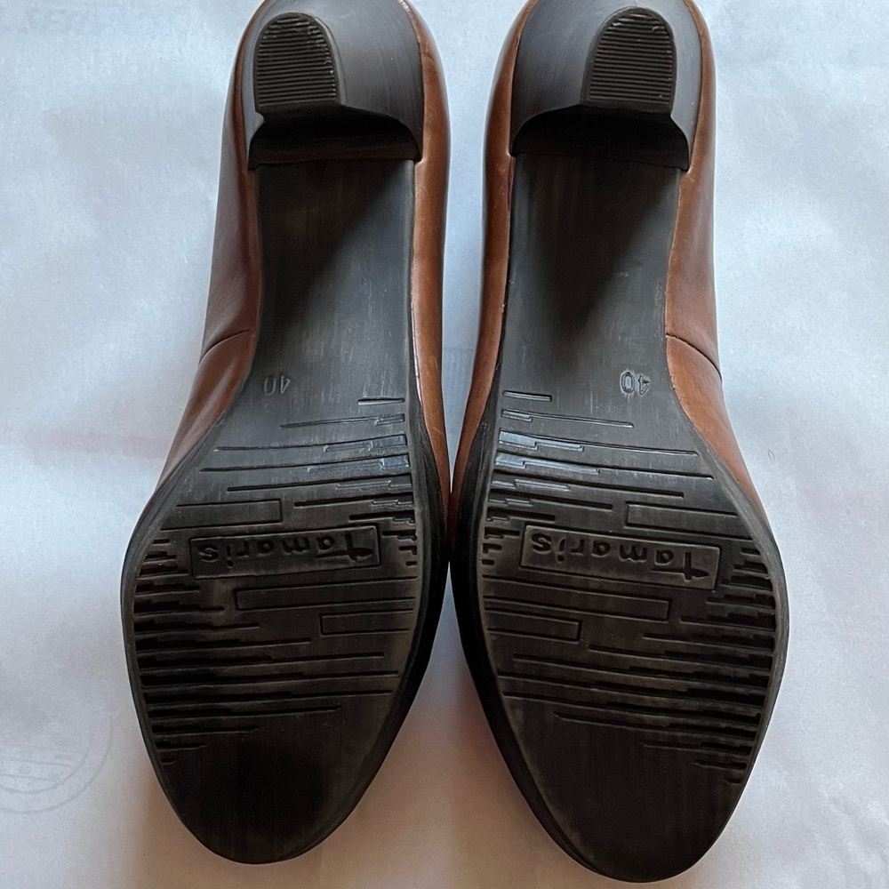 Tamaris Celine Classic Leather Pumps in Cognac women’s sz 40 Made in Germany EUC - Picture 10 of 14